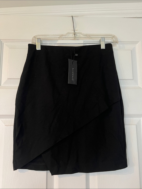 Dynamite Dresses & Skirts - Dynamite Black Asymmetrical Wrap Mini Skirt